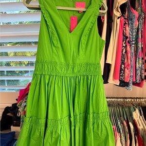 Lilly Pulitzer Sprout Green Tiered Mini Dress 8